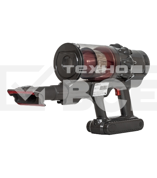 Пылесос вертикальный Supra VCS-5080 красный/серый, питание от аккумулятора, 250 Вт, уборка сухая, пылесборник 0.8 л