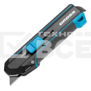 Нож-скребок выдвижной Gross 78890, 19 мм, сменное лезвие, SK2, 5 запас. лезвий, алюмин. корпус