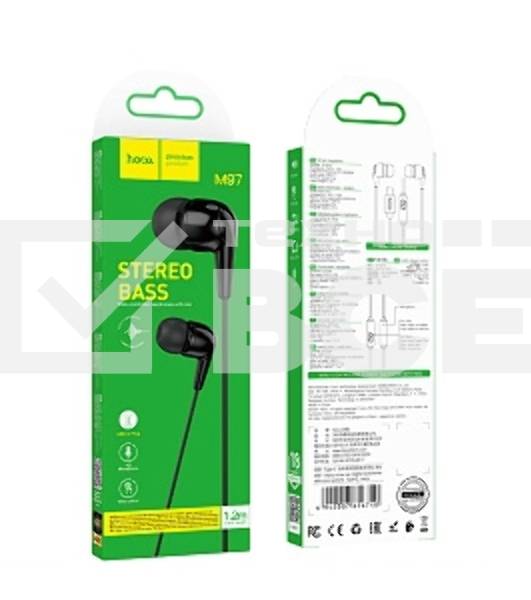 Проводные наушники Hoco M97a черный, внутриканальные