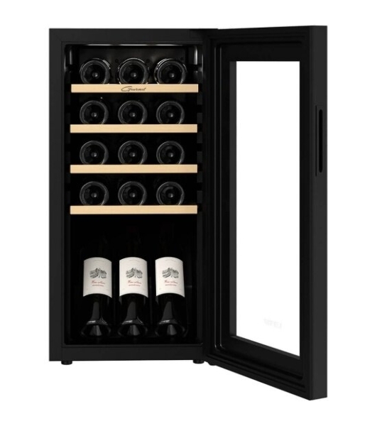 Винный шкаф Libhof GM-15 черный, 40 л, 1 отсек, 15 бут., класс A