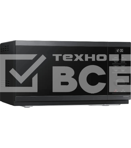 Микроволновая печь Samsung MS23DG4504AGBW черная сталь, 23 л, 800 Вт, переключатели - кнопки/поворотный механизм