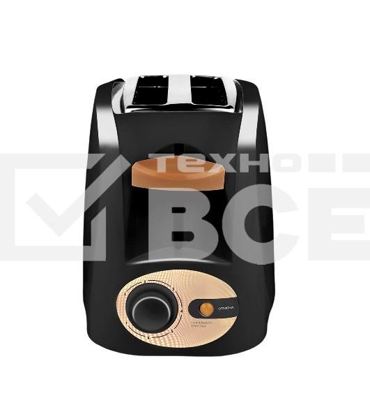 Тостер Centek CT-1420 черный 750 Вт, 7 уровней мощности, теплоизолированный корпус, функция отмены