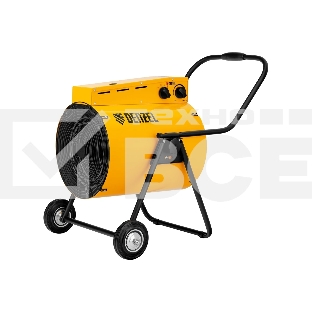Тепловая пушка Denzel SFH-15000, 400 В, желтый, 120/9000/15000 Вт, 150 м2, термостат