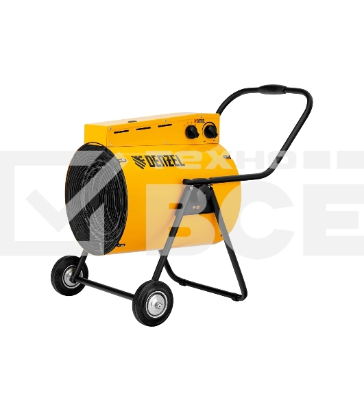 Тепловая пушка Denzel SFH-15000, 400 В, желтый, 120/9000/15000 Вт, 150 м2, термостат