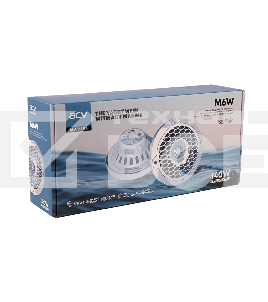Колонки автомобильные ACV Marine M6 белый 70Вт 87дБ 16.5см (6 1/2дюйм) (ком.:2кол.) коаксиальные двухполосные