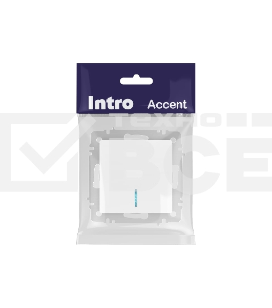 Выключатель Intro Accent 6-102-01М с подсветкой 10А-250В IP20 СУ AL/CU белый матовый Б0063466
