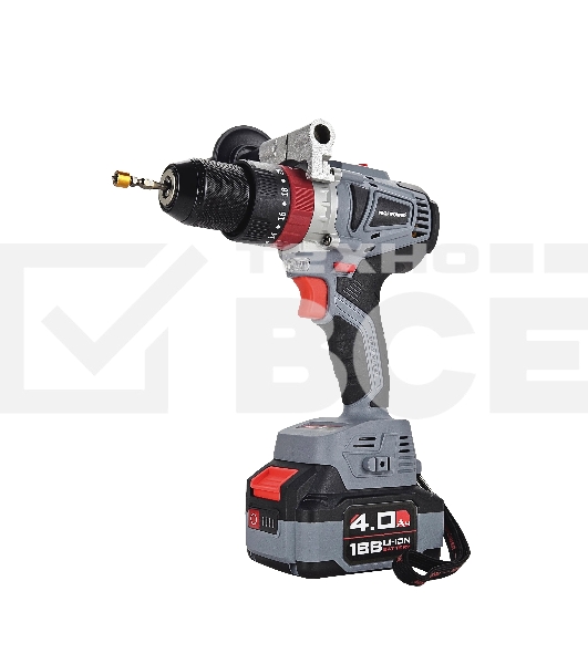 Дрель бесщеточная ударная ProfiPower MKDHP-18V (Li-ion-2шт, 4.0А·ч, 80Нм, 2 скорости,магнитная бита,З/У, в кейсе)