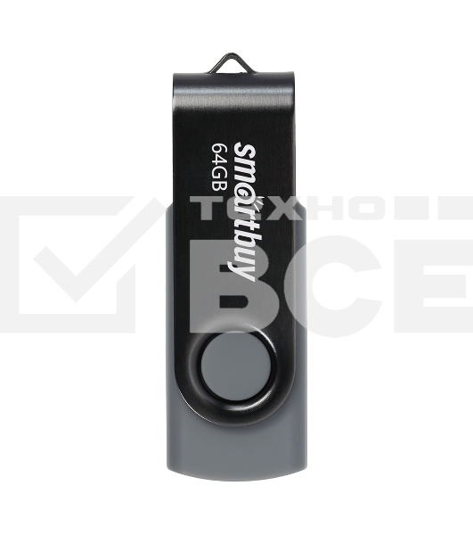 Флешка USB 2.0 Smartbuy 64Gb, Twist черный