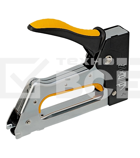 Степлер металлический Denzel скобы в комплекте, 2К рукоятка, тип 53, 6-10 мм