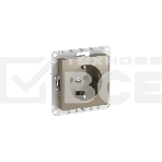 Розетка AtlasDesign 16А с заземл. быстрозажим. клем. механизм шампань SE ATN000543S, фото 1