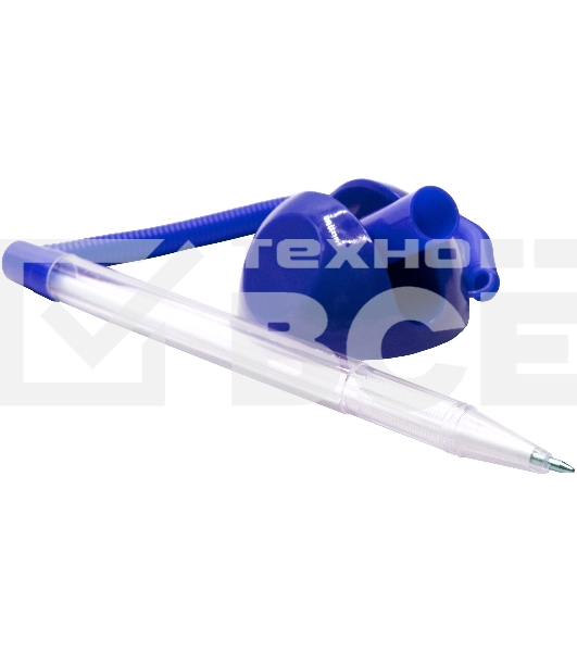 Ручка шариковая Silwerhof Eco синий d=0.7мм, синие чернила, индивмдуальный пакет с европодвесом, на подставке, сменный стержень, линия 0.5мм