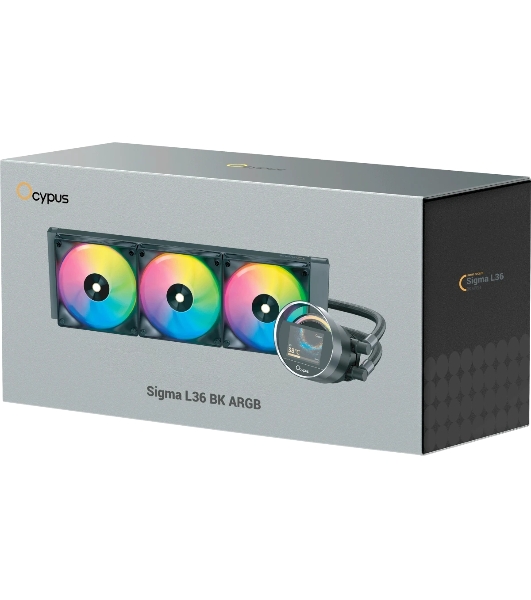 Система охлаждения Ocypus Sigma L36 BK ARGB, 360мм, LCD Pump 2.4', 3x120мм ARGB fans, LGA115X/1200/1700/18XX, AM4/AM5