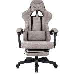 Кресло Knight Lord/F Camby 20 коричневый/бежевый, ткань, подголовник, подставка для ног, фото 1