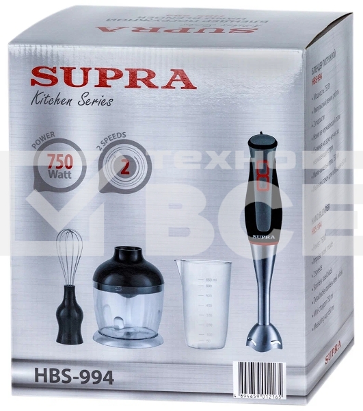 Блендер погружной SUPRA HBS-994, 750 Вт, черный