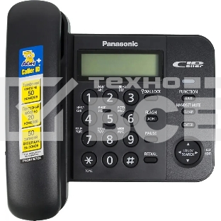 Телефон проводной Panasonic KX-TS2356RUB черный {АОН,Caller ID,ЖКД,блокировка набора,выключение микрофона}