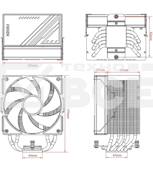 Устройство охлаждения(кулер) ID-Cooling Frozn A610 ARGB белый 120мм алюминий+медь 2000rpm 30db 4-pin 250W 155мм