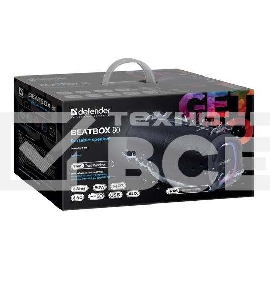 Портативная колонка Defender Beatbox 80 черный 80 Вт