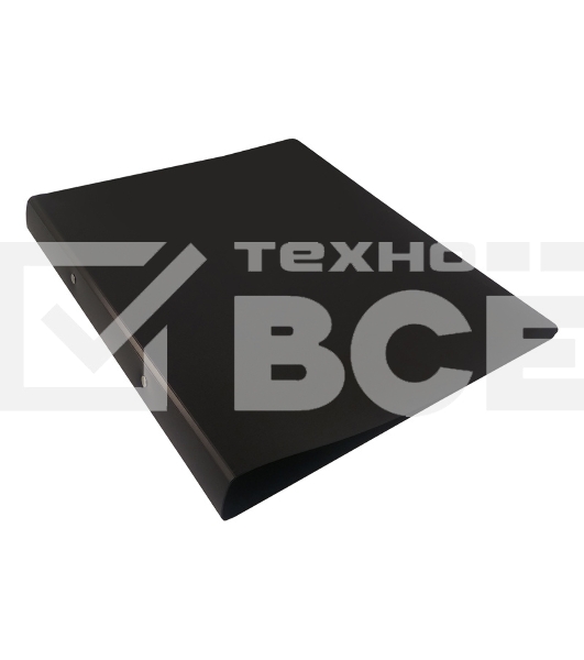 Папка на 2-х кольцах Бюрократ DeLuxe DL0740/2BLCK A4 пластик 0.7мм кор.32мм черный