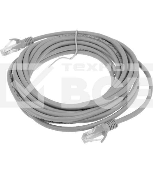Патч-корд Premier PP12-5M 1000Гбит/с UTP 4 пары cat.5E CCA molded 5м серый RJ-45 (m)-RJ-45 (m)