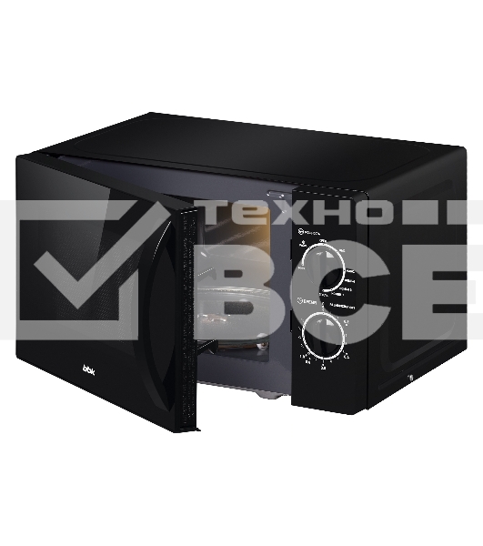 Микроволновая печь BBK 20MWG-739M/B чёрный, 20 л, 700 Вт, поворотный механизм
