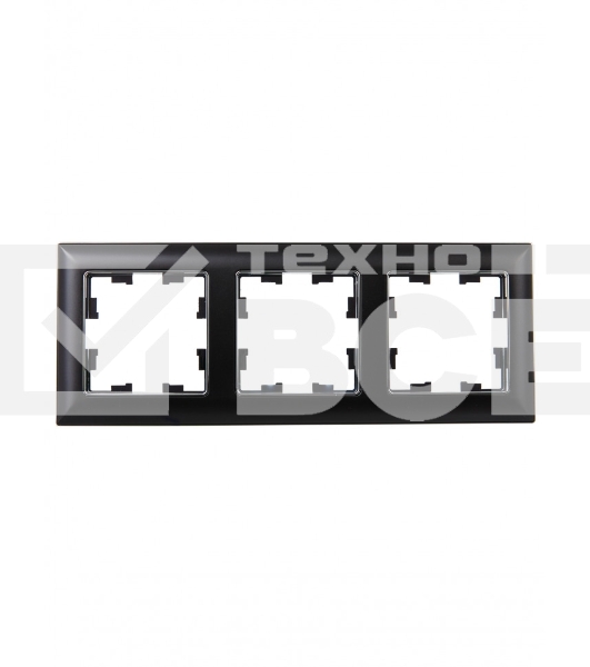 Рамка 3-местная IEK BRITE РУ-3-Бр DECOR 3D-форма черный/хром