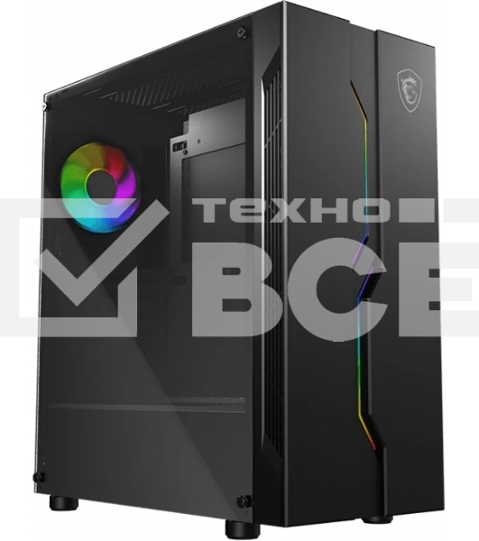 Компьютерный корпус MSI MAG VAMPIRIC 010X / mid-tower, ATX, tempered glass side panel, A-RGB hub / 1x 120mm A-RGB fan inc. / MAG VAMPIRIC 010X