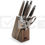 Набор из 5 ножей c ножницами на деревянной подставке Glaymore Rondell 984-RD, фото 1