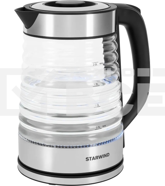 Чайник электрический Starwind SKG2111 2л. 1800Вт черный/прозрачный корпус: стекло