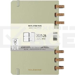 Еженедельник Moleskine ACADEMIC SPIRAL DHSPK5212AMWH3 Large 150х210мм 200 стр. кремовые страницы спираль киви