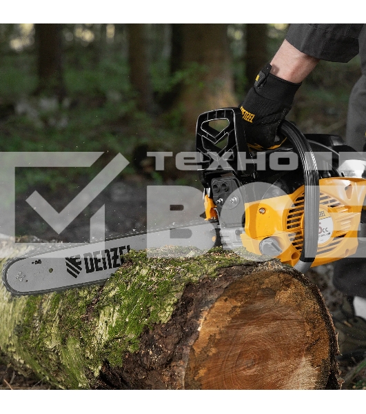 Пила цепная бензиновая Denzel DGS-4516 шина 40 см, 45 см 3, 3,0 л.с., шаг 3/8, паз 1,3 мм, 57 зв