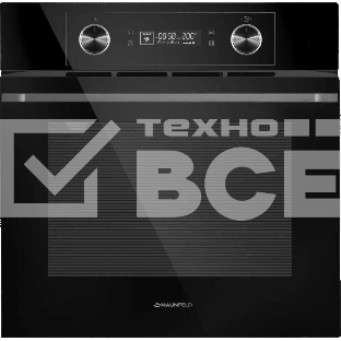 Шкаф духовой электрический Maunfeld AEOH60102B, 60л, дверца с 3 стеклами, черный