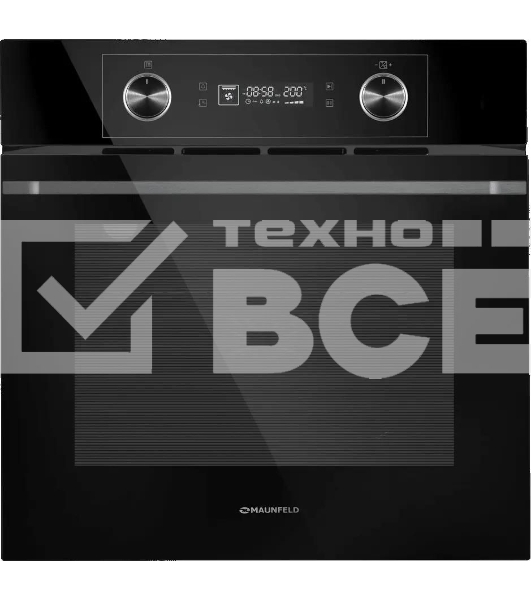 Шкаф духовой электрический Maunfeld AEOH60102B, 60л, дверца с 3 стеклами, черный