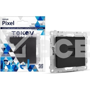 Розетка телефонная 1-м TOKOV ELECTRIC СП Pixel RJ11 механизм карбон