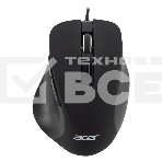 Мышь проводная Acer OMW120 черный, 2000 dpi, USB, кнопки - 6, фото 1