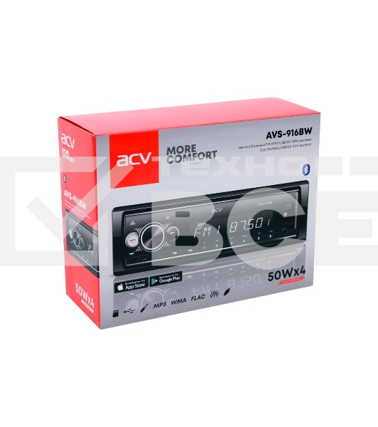 Автомагнитола ACV AVS-916BW, 1 DIN, Bluetooth, USB Type-A, AUX