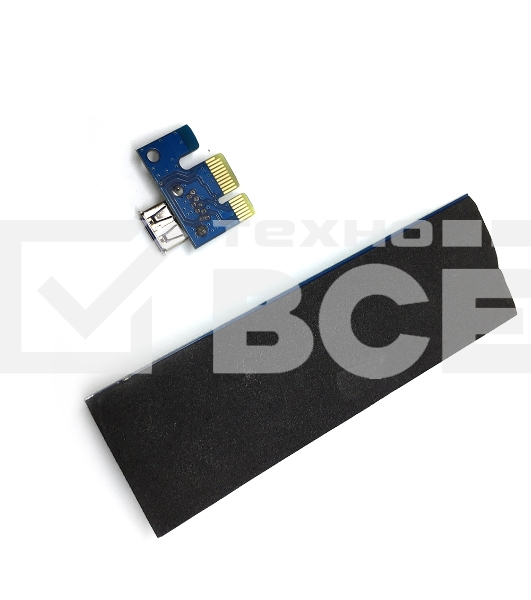 Переходник/удлинитель Espada USB Riser card PCI-E x1 Male to PCI-E x16 Female с питанием 6Pin, EpciEkit, в комплекте кабель usb 3.0