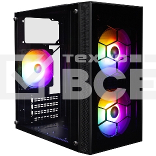 Компьютерный корпус 1STPLAYER FIREBASE X1 Black / mATX / 3x120mm LED fans / X1-BK-3F1