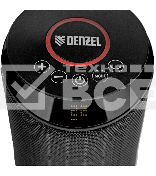 Тепловентилятор керамический Denzel DTFC-2000X, 1000/2000 Вт, 20 м2, 3 режима, пульт, Wi-Fi, термостат