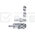 Набор (штуцер 'елочка' 8 мм - рапид муфта) + (рапид штуцер-штуцер 'елочка' 8 мм) + (обжимные хомуты 2 шт) Зубр Профессионал, фото 1