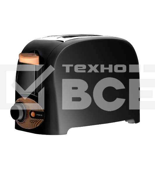 Тостер Centek CT-1420 черный 750 Вт, 7 уровней мощности, теплоизолированный корпус, функция отмены