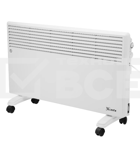 Конвектор электрический MTX CH-2000, белый, 2000 Вт, 25 м2, термостат