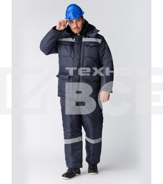 Костюм зимний Мастер NEW (Оксфорд) полукомбинезон, темно-синий 52-54 170-176