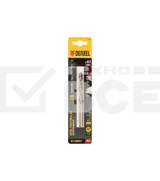 Сверло по металлу Denzel 8,5 мм, HSS Co-8%