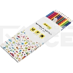 Карандаши цветные Silwerhof Eco 2.6 мм, шестигранный профиль, пластик, ассорти, 12 цветов, коробка с европодвесом, фото3