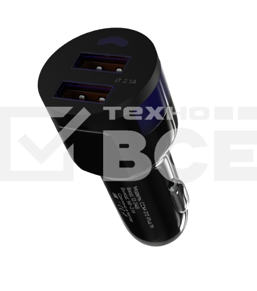 Автомобильное зарядное устройство Maxvi CCM-212 Plus M черный 2.1A