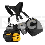 Пояс монтажника усиленный Denzel с лямками, сумки поясные, держатель для молотка, фото 1