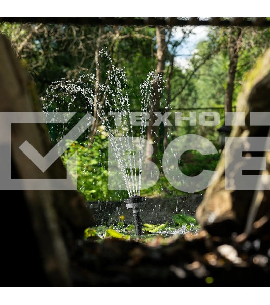 Насос фонтанный Denzel FNP110-34, 112 Вт, подъем 3,4 м, 3400 л/ч, колокольчик/каскад/гейзер