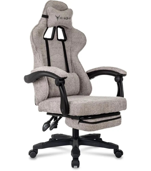 Кресло Knight Lord/F Camby 20 коричневый/бежевый, ткань, подголовник, подставка для ног