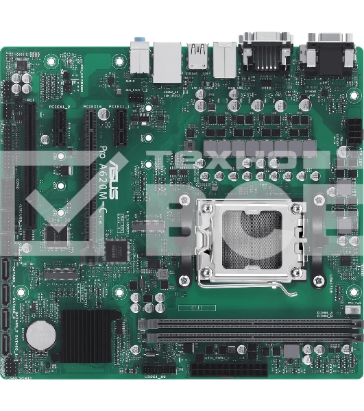 Материнская плата ASUS Pro A620M-C-CSM, AM5, AMD A620, 2xDDR5, 4xSATA, 2xM.2 PCIe 4.0 x4, 1xPCIe 4.0 x16, 2xPCIe x1, 1xRJ45 1GbE, 1xUSB 3.2 Gen 2, 3xUSB 2.0, 1xUSB-C 3.2 Gen 2, 1xDVI-D, 1xDP, 1xHDMI, 1xVGA, 3x3.5 мм, 7.1, mATX