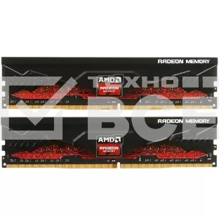 Оперативная память AMD Radeon R9, DDR4, 16GB (2x8GB), 3200MHz, CL16, DIMM, с радиатором, черный